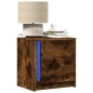 vidaXL Nachttisch mit LED-Leuchten Räuchereiche Holzwerkstoff vidaXL Nachttisch mit LED-Leuchten Räuchereiche Holzwerkstoff