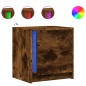 vidaXL Nachttisch mit LED-Leuchten Räuchereiche Holzwerkstoff vidaXL Nachttisch mit LED-Leuchten Räuchereiche Holzwerkstoff