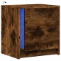 vidaXL Nachttisch mit LED-Leuchten Räuchereiche Holzwerkstoff vidaXL Nachttisch mit LED-Leuchten Räuchereiche Holzwerkstoff