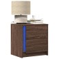 vidaXL Nachttische mit LED-Leuchten 2 Stk. Braun Eiche Holzwerkstoff vidaXL Nachttische mit LED-Leuchten 2 Stk. Braun Eiche Holzwerkstoff