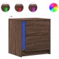 vidaXL Nachttische mit LED-Leuchten 2 Stk. Braun Eiche Holzwerkstoff vidaXL Nachttische mit LED-Leuchten 2 Stk. Braun Eiche Holzwerkstoff