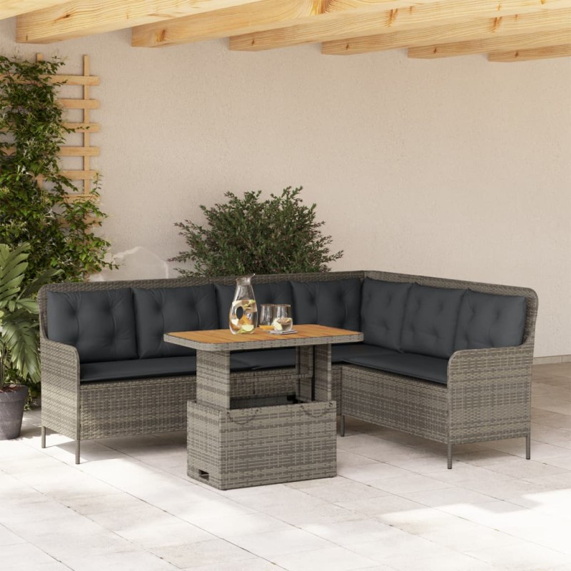 vidaXL 2-tlg. Garten-Sofagarnitur mit Auflagen Poly Rattan Grau vidaXL 2-tlg. Garten-Sofagarnitur mit Auflagen Poly Rattan Grau
