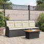 vidaXL 3-tlg. Garten-Lounge-Set mit Kissen Schwarz Poly Rattan vidaXL 3-tlg. Garten-Lounge-Set mit Kissen Schwarz Poly Rattan
