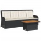 vidaXL 3-tlg. Garten-Lounge-Set mit Kissen Schwarz Poly Rattan vidaXL 3-tlg. Garten-Lounge-Set mit Kissen Schwarz Poly Rattan
