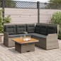 vidaXL 4-tlg. Garten-Lounge-Set mit Kissen Grau Poly Rattan vidaXL 4-tlg. Garten-Lounge-Set mit Kissen Grau Poly Rattan