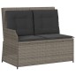 vidaXL 4-tlg. Garten-Lounge-Set mit Kissen Grau Poly Rattan vidaXL 4-tlg. Garten-Lounge-Set mit Kissen Grau Poly Rattan