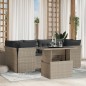 vidaXL 7-tlg. Garten-Sofagarnitur mit Kissen Hellgrau Poly Rattan vidaXL 7-tlg. Garten-Sofagarnitur mit Kissen Hellgrau Poly Rattan