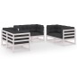 vidaXL 6-tlg. Garten-Lounge-Set mit Kissen Kiefer Massivholz vidaXL 6-tlg. Garten-Lounge-Set mit Kissen Kiefer Massivholz