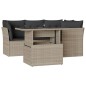 vidaXL 5-tlg. Garten-Sofagarnitur mit Kissen Hellgrau Poly Rattan vidaXL 5-tlg. Garten-Sofagarnitur mit Kissen Hellgrau Poly Rattan