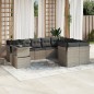 vidaXL 10-tlg. Garten-Sofagarnitur mit Kissen Hellgrau Poly Rattan vidaXL 10-tlg. Garten-Sofagarnitur mit Kissen Hellgrau Poly Rattan