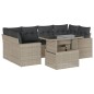 vidaXL 7-tlg. Garten-Sofagarnitur mit Kissen Hellgrau Poly Rattan vidaXL 7-tlg. Garten-Sofagarnitur mit Kissen Hellgrau Poly Rattan
