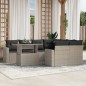 vidaXL 9-tlg. Garten-Sofagarnitur mit Kissen Hellgrau Poly Rattan vidaXL 9-tlg. Garten-Sofagarnitur mit Kissen Hellgrau Poly Rattan