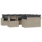 vidaXL 9-tlg. Garten-Sofagarnitur mit Kissen Hellgrau Poly Rattan vidaXL 9-tlg. Garten-Sofagarnitur mit Kissen Hellgrau Poly Rattan