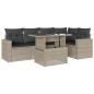 vidaXL 6-tlg. Garten-Sofagarnitur mit Kissen Hellgrau Poly Rattan vidaXL 6-tlg. Garten-Sofagarnitur mit Kissen Hellgrau Poly Rattan
