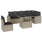 vidaXL 7-tlg. Garten-Sofagarnitur mit Kissen Hellgrau Poly Rattan vidaXL 7-tlg. Garten-Sofagarnitur mit Kissen Hellgrau Poly Rattan