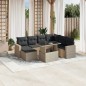 vidaXL 8-tlg. Garten-Sofagarnitur mit Kissen Hellgrau Poly Rattan vidaXL 8-tlg. Garten-Sofagarnitur mit Kissen Hellgrau Poly Rattan