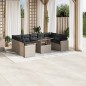 vidaXL 10-tlg. Garten-Sofagarnitur mit Kissen Hellgrau Poly Rattan vidaXL 10-tlg. Garten-Sofagarnitur mit Kissen Hellgrau Poly Rattan
