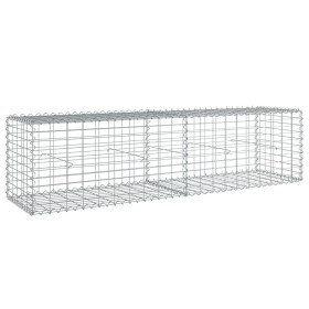 vidaXL Gabione mit Deckel 200x50x50 cm Verzinktes Eisen