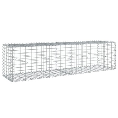 vidaXL Gabione mit Deckel 200x50x50 cm Verzinktes Eisen