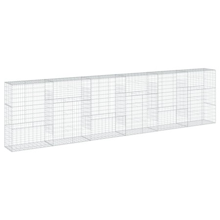 vidaXL Gabione mit Deckel 600x50x150 cm Verzinktes Eisen