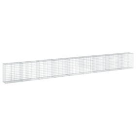 vidaXL Gabione mit Deckel 900x50x100 cm Verzinktes Eisen