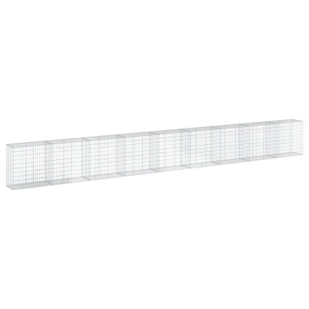 vidaXL Gabione mit Deckel 900x50x100 cm Verzinktes Eisen