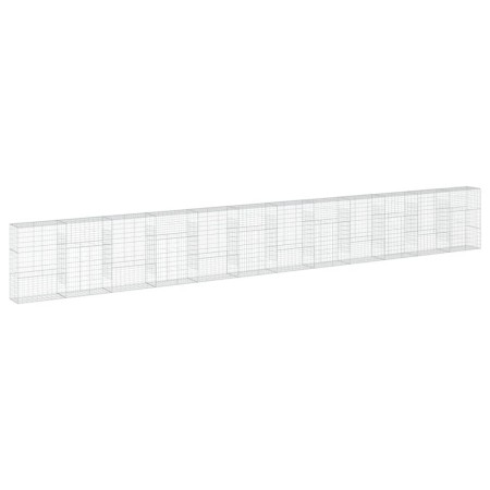 vidaXL Gabione mit Deckel 1200x50x150 cm Verzinktes Eisen