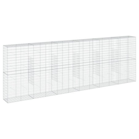 vidaXL Gabione mit Deckel 600x50x200 cm Verzinktes Eisen