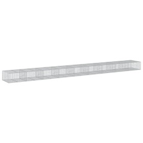 vidaXL Gabione mit Deckel 900x100x50 cm Verzinktes Eisen