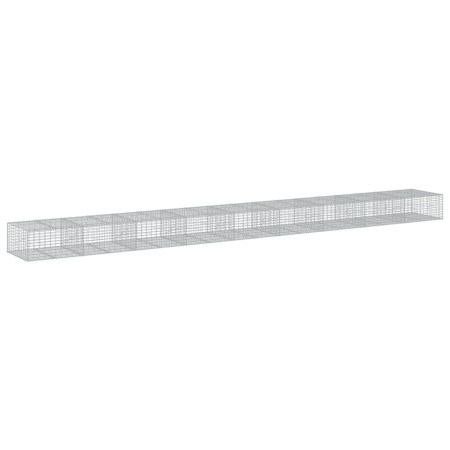 vidaXL Gabione mit Deckel 900x100x50 cm Verzinktes Eisen
