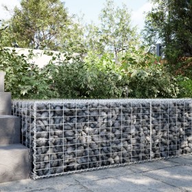 vidaXL Gabione mit Deckel 100x100x50 cm Verzinktes Eisen