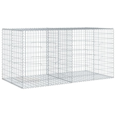 vidaXL Gabione mit Deckel 200x100x100 cm Verzinktes Eisen