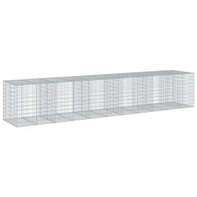 vidaXL Gabione mit Deckel 550x100x100 cm Verzinktes Eisen