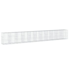 vidaXL Gabione mit Deckel 1100x100x150 cm Verzinktes Eisen