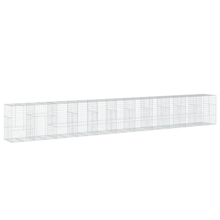 vidaXL Gabione mit Deckel 1100x100x150 cm Verzinktes Eisen