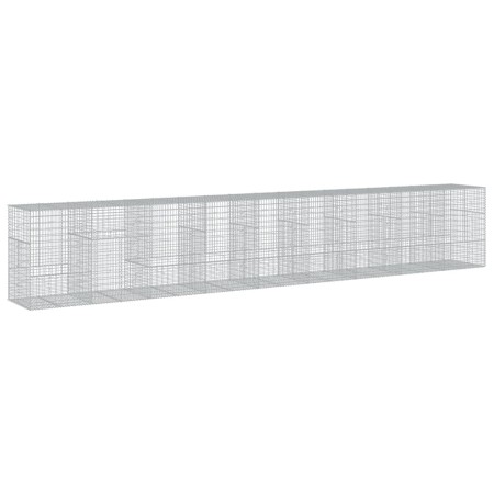 vidaXL Gabione mit Deckel 900x100x150 cm Verzinktes Eisen
