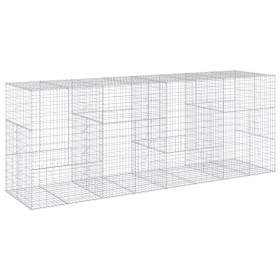vidaXL Gabione mit Deckel 400x100x150 cm Verzinktes Eisen