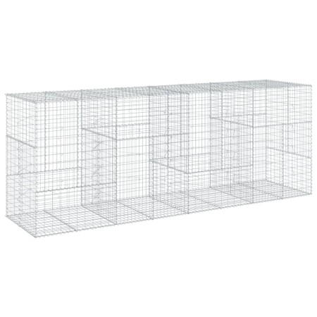 vidaXL Gabione mit Deckel 400x100x150 cm Verzinktes Eisen