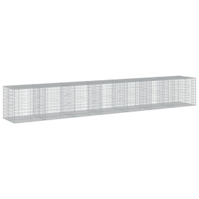 vidaXL Gabione mit Deckel 700x100x100 cm Verzinktes Eisen