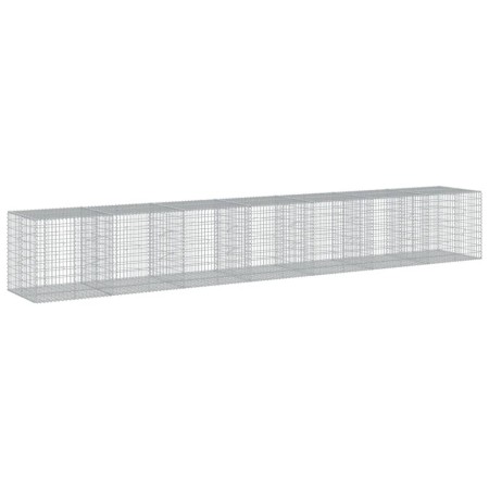 vidaXL Gabione mit Deckel 700x100x100 cm Verzinktes Eisen
