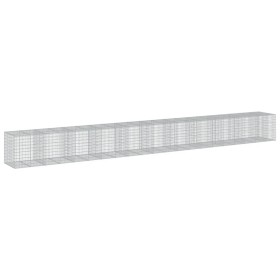 vidaXL Gabione mit Deckel 1050x100x100 cm Verzinktes Eisen