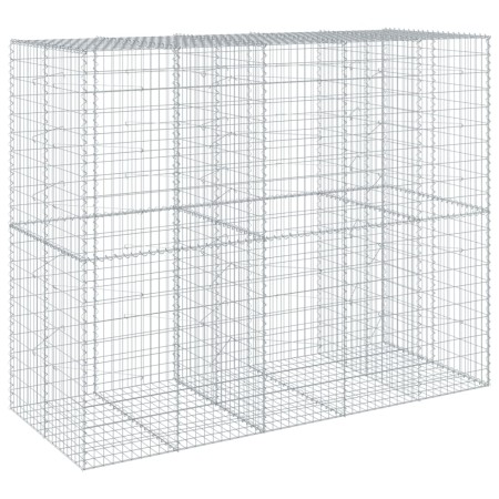 vidaXL Gabione mit Deckel 250x100x200 cm Verzinktes Eisen