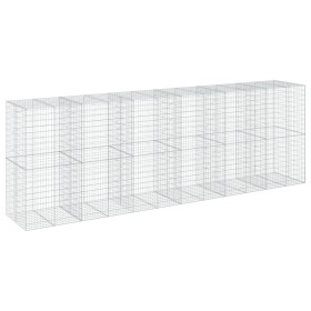 vidaXL Gabione mit Deckel 600x100x200 cm Verzinktes Eisen