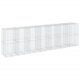 vidaXL Gabione mit Deckel 700x100x200 cm Verzinktes Eisen