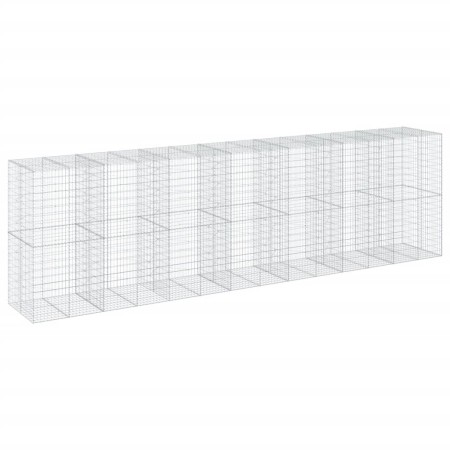 vidaXL Gabione mit Deckel 700x100x200 cm Verzinktes Eisen