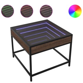 vidaXL Couchtisch mit Infinity-LED Braun Eichen-Optik 50x50x41 cm
