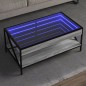 vidaXL Couchtisch mit Infinity-LED Grau Sonoma 90x50x38 cm vidaXL Couchtisch mit Infinity-LED Grau Sonoma 90x50x38 cm