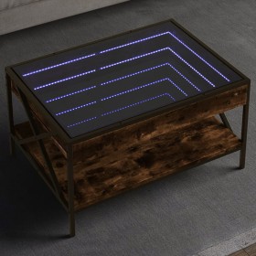 vidaXL Couchtisch mit Infinity-LED Räuchereiche 70x50x38 cm