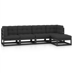 vidaXL 5-tlg. Garten-Lounge-Set mit Kissen Massivholz Kiefer
