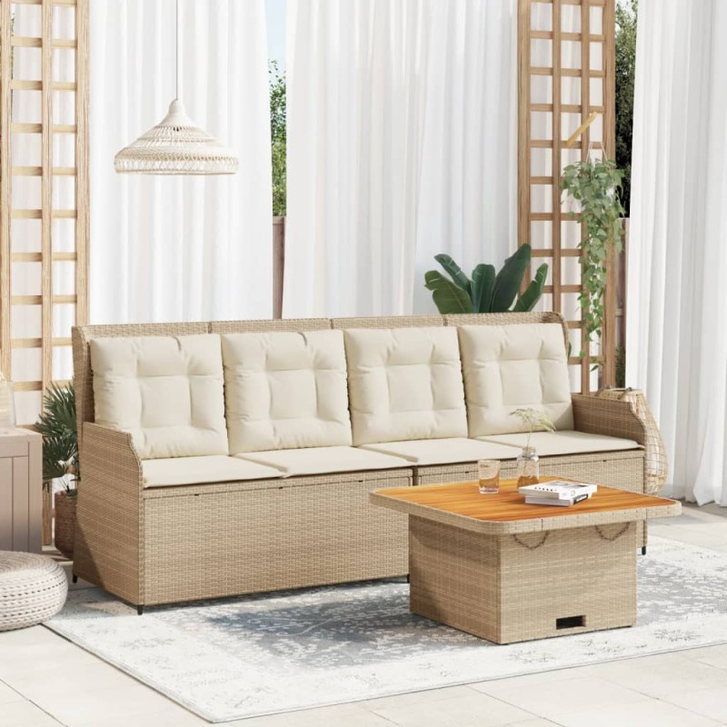 vidaXL 3-tlg. Garten-Lounge-Set mit Kissen Beige Poly Rattan vidaXL 3-tlg. Garten-Lounge-Set mit Kissen Beige Poly Rattan